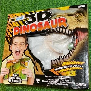 Paint your own 3-D plaster relief dinosaur.